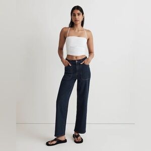 NWT Madewell Poplin Crop Tube Top in White | Size 8